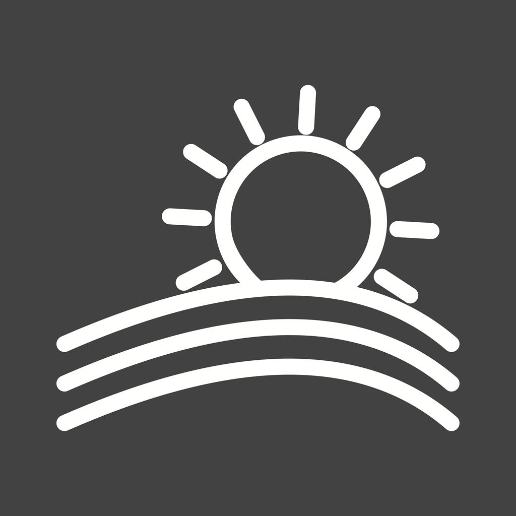 Sun I Line Inverted Icon - IconBunny