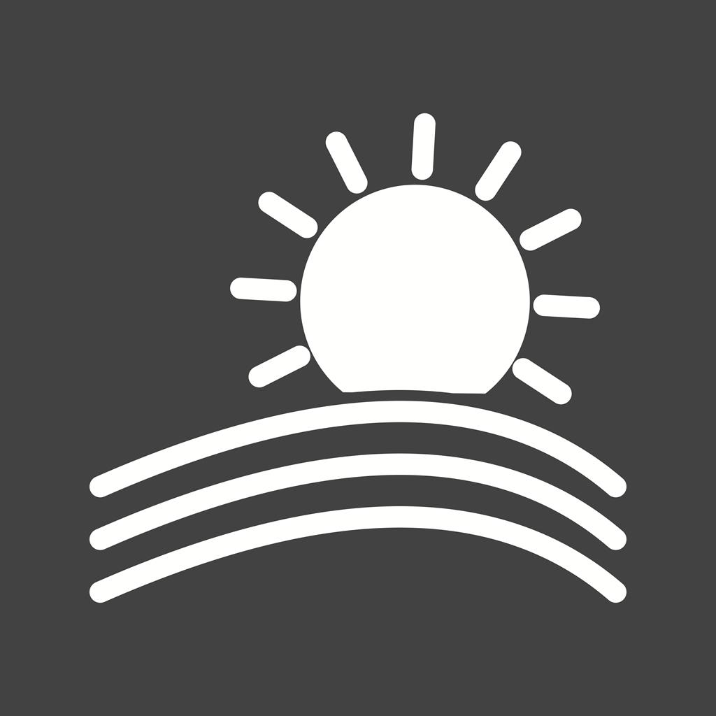 Sun I Glyph Inverted Icon - IconBunny