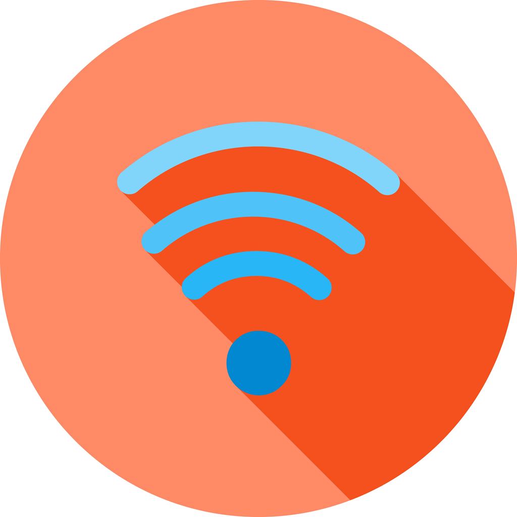 Wifi Flat Shadowed Icon - IconBunny