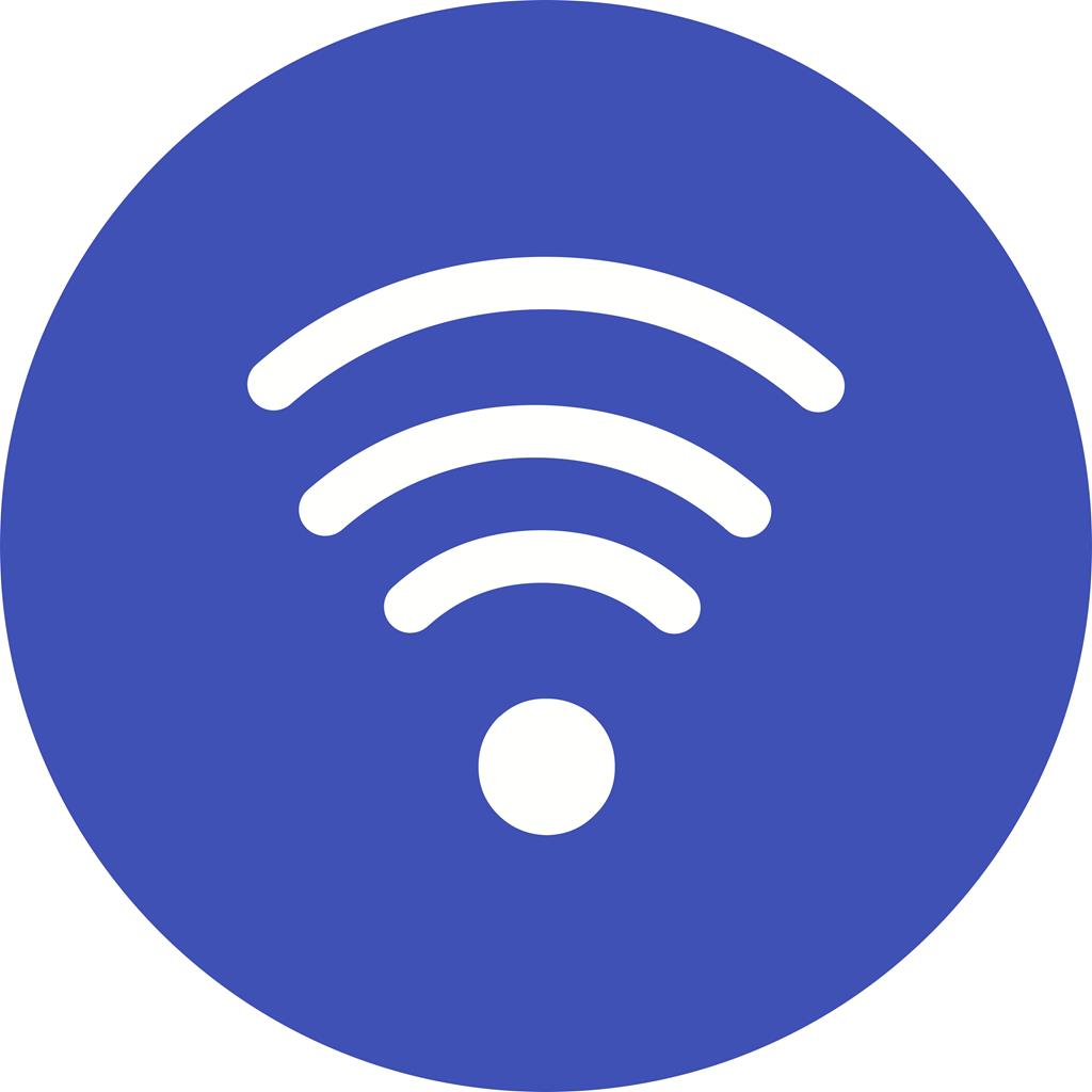 Wifi Flat Round Icon - IconBunny