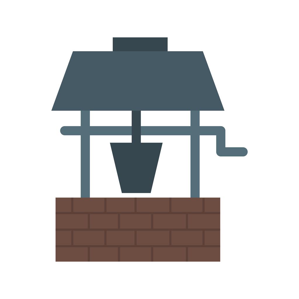 Water Well Flat Multicolor Icon - IconBunny