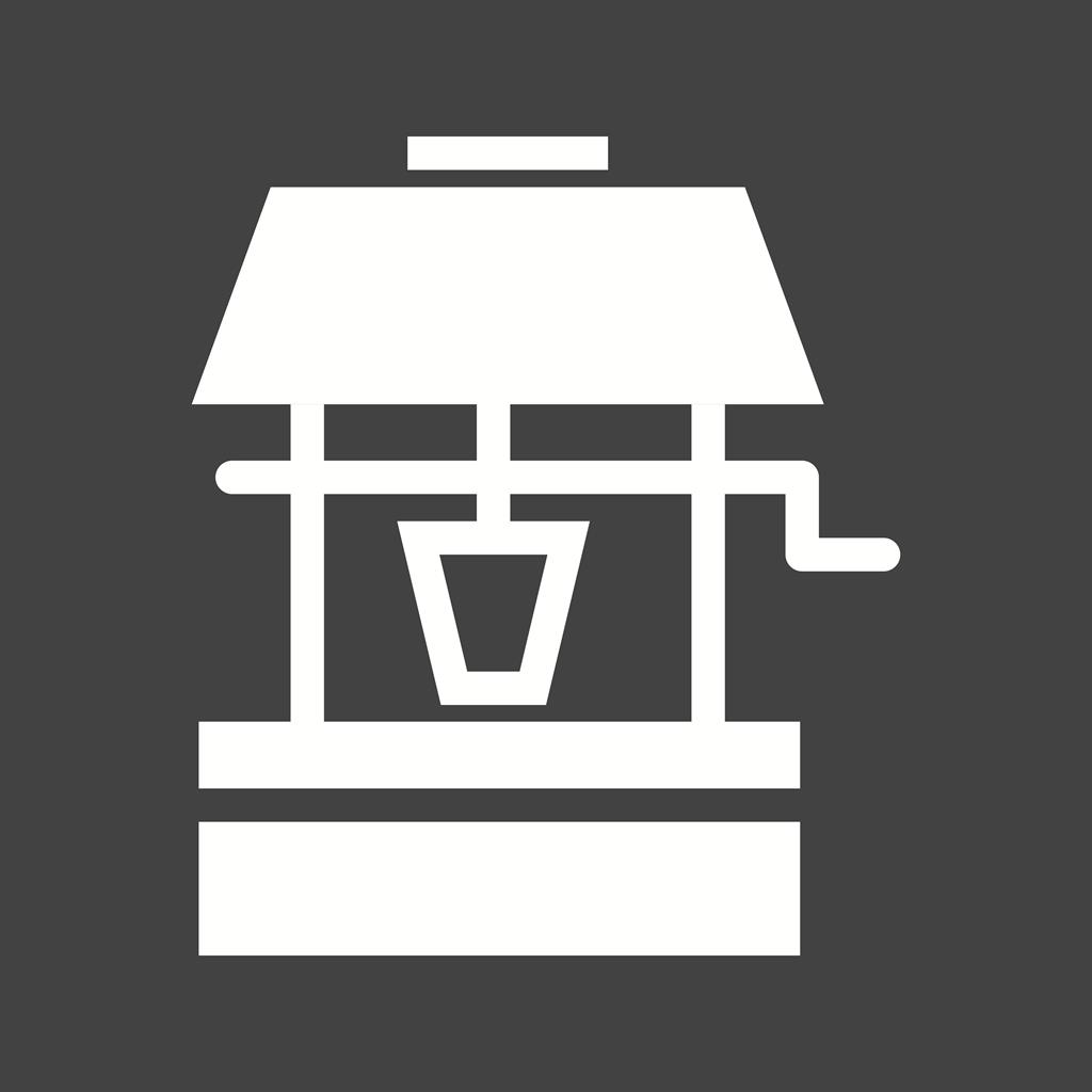 Water Well Glyph Inverted Icon - IconBunny