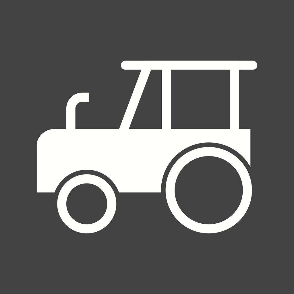 Tractor Glyph Inverted Icon - IconBunny
