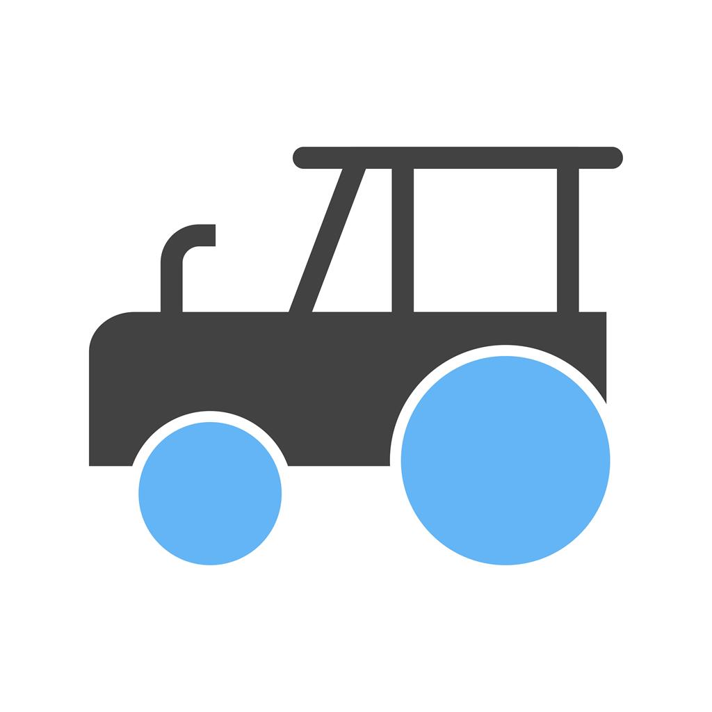 Tractor Blue Black Icon - IconBunny