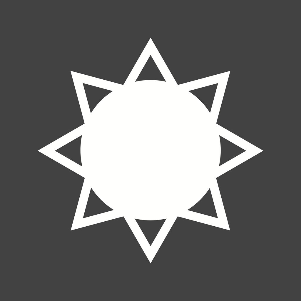 Sun II Glyph Inverted Icon - IconBunny