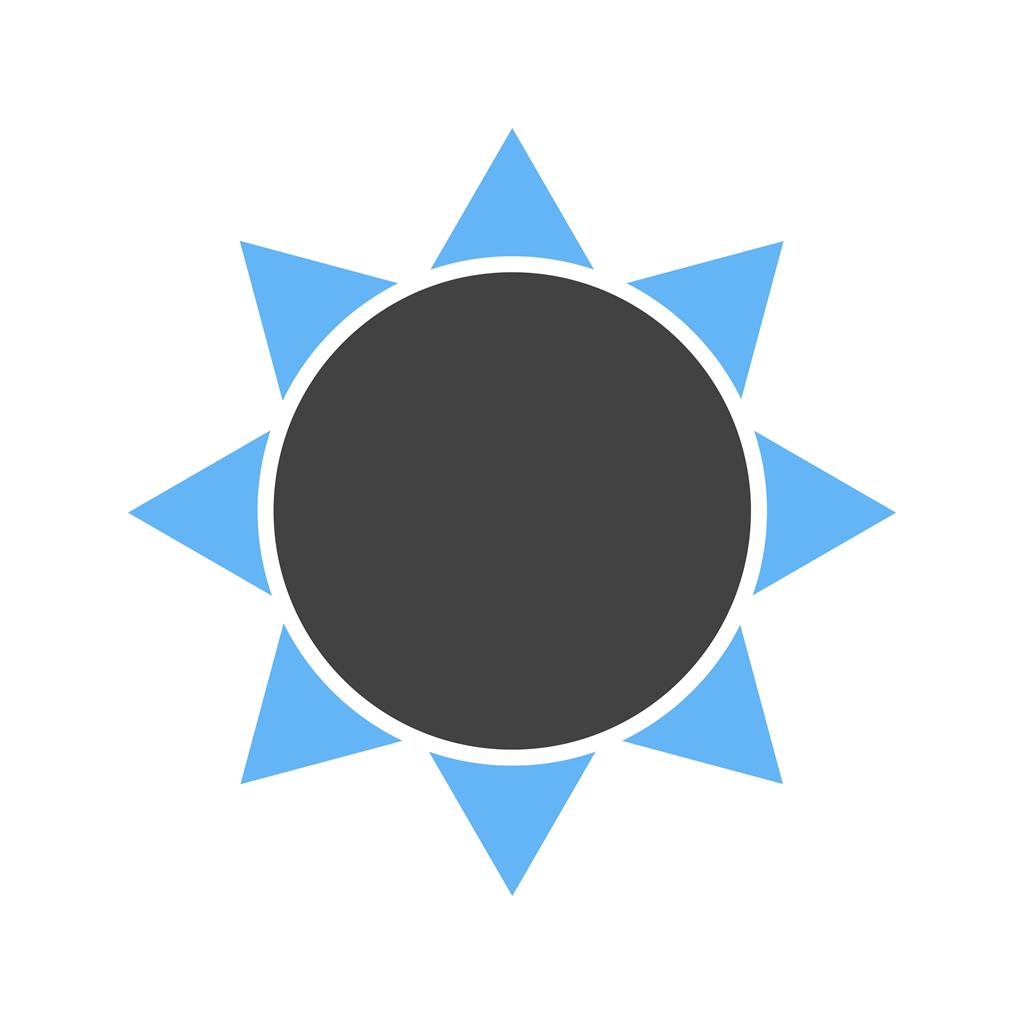 Sun II Blue Black Icon - IconBunny