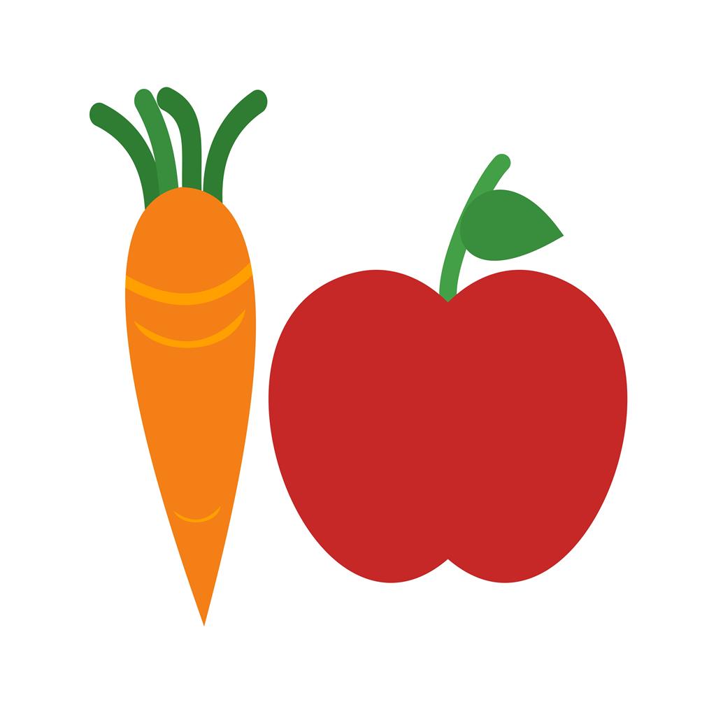 Fruits & Vegetables Flat Multicolor Icon - IconBunny