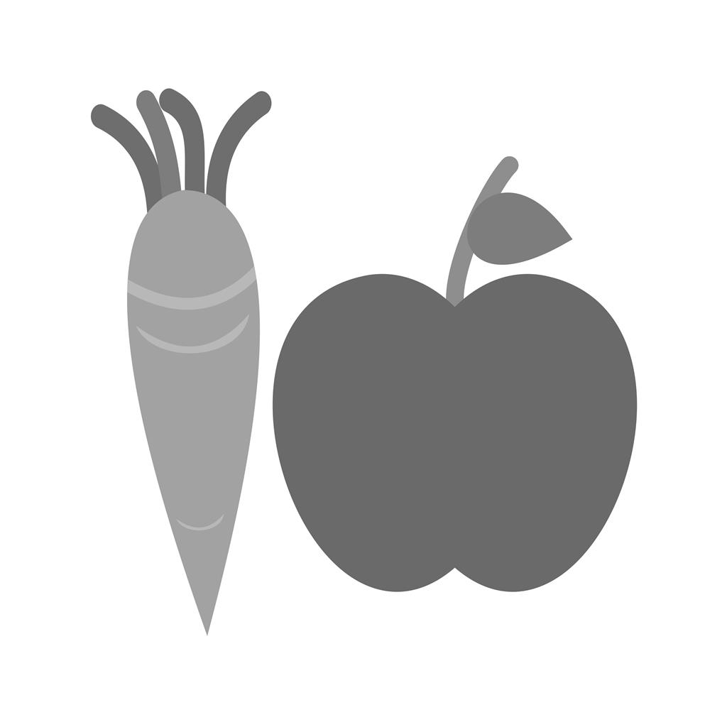 Fruits & Vegetables Greyscale Icon - IconBunny