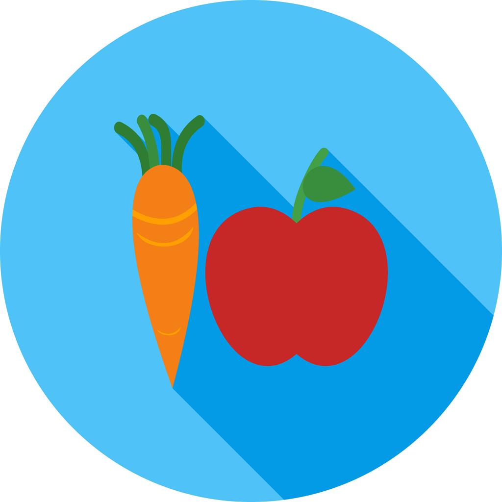Fruits & Vegetables Flat Shadowed Icon - IconBunny