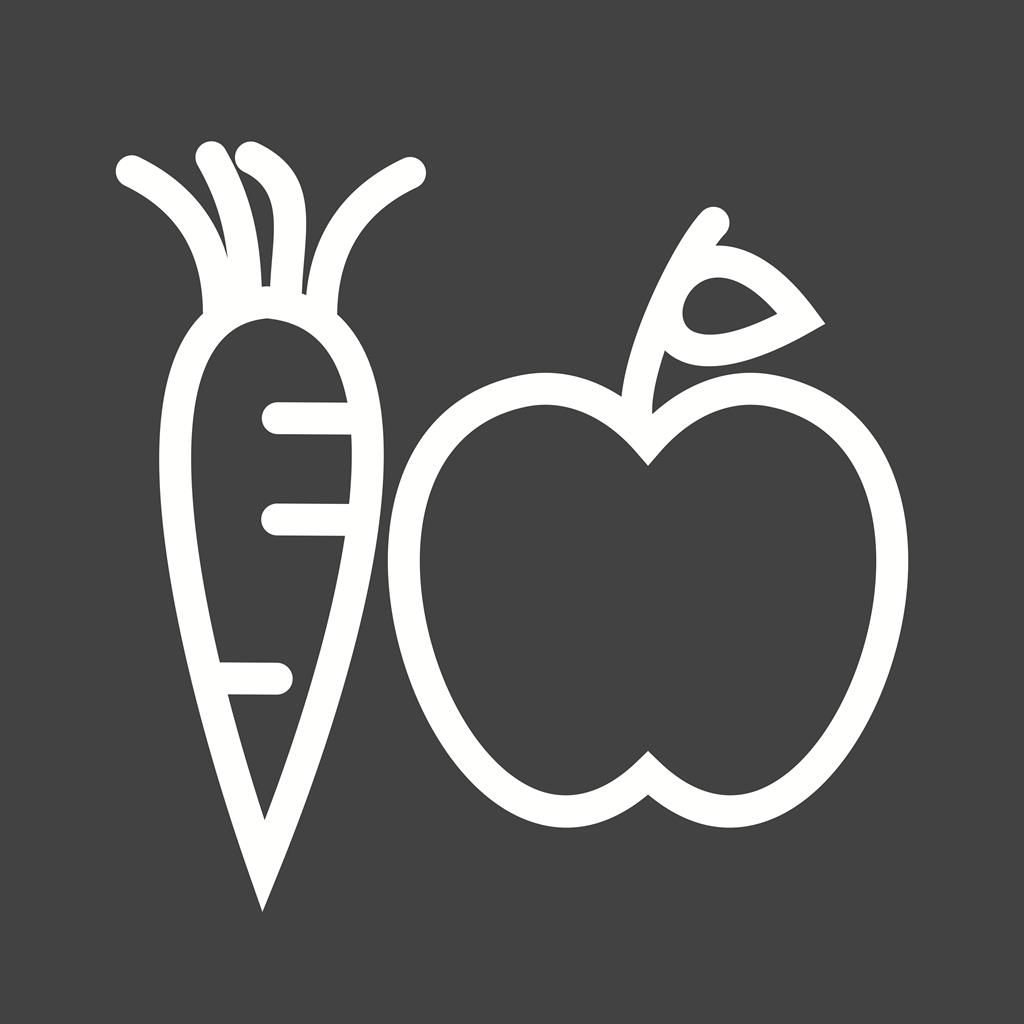 Fruits & Vegetables Line Inverted Icon - IconBunny