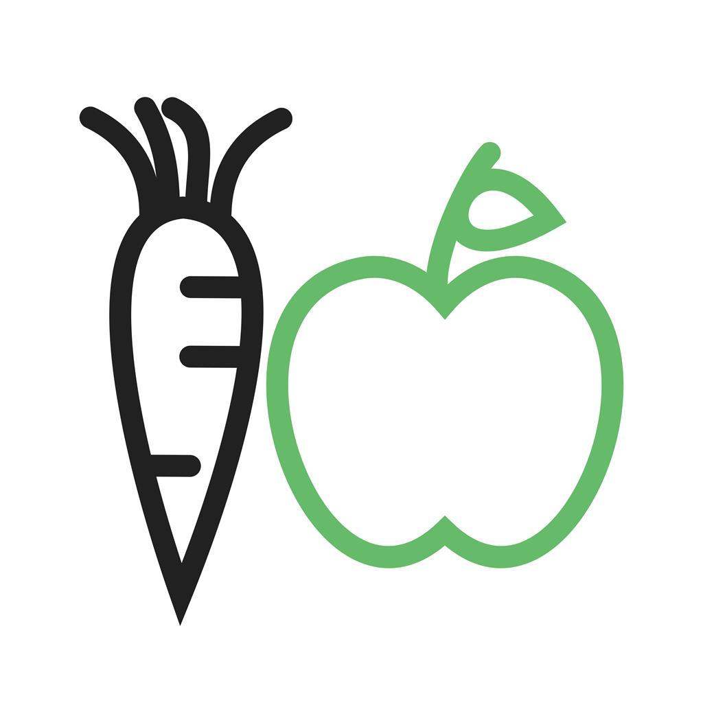 Fruits & Vegetables Line Green Black Icon - IconBunny