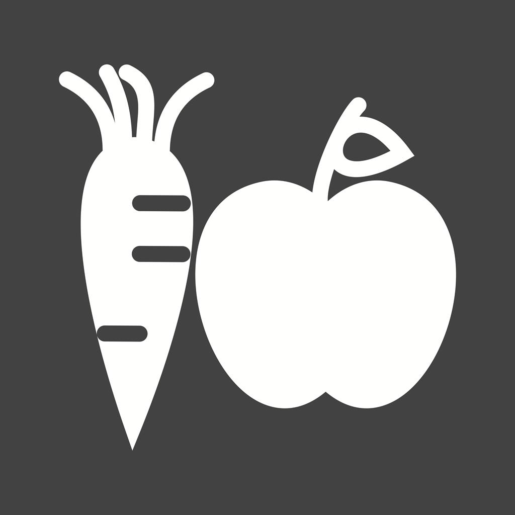 Fruits & Vegetables Glyph Inverted Icon - IconBunny