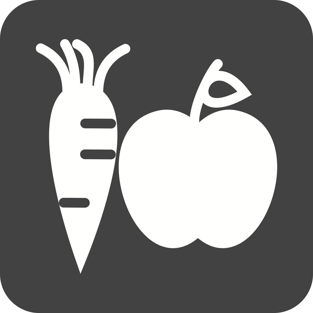Fruits & Vegetables Flat Round Corner Icon - IconBunny