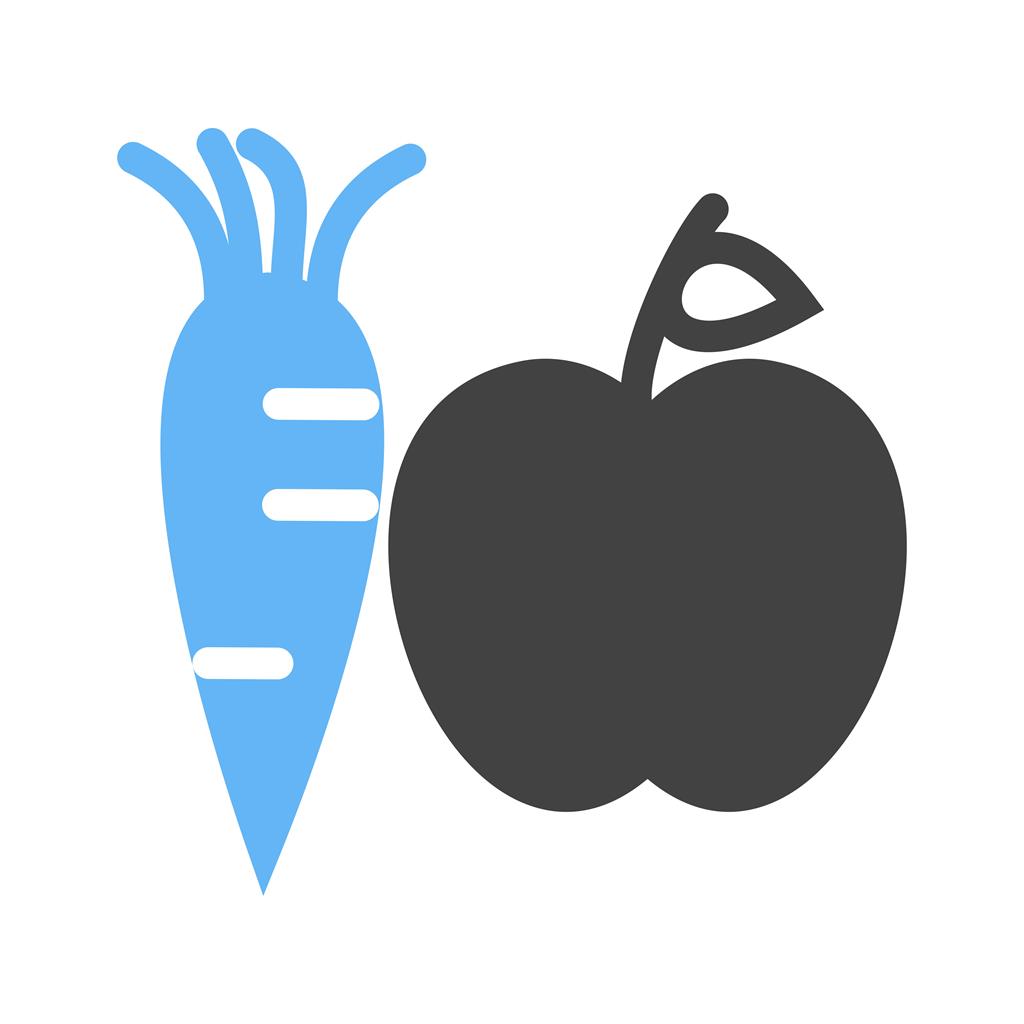 Fruits & Vegetables Blue Black Icon - IconBunny