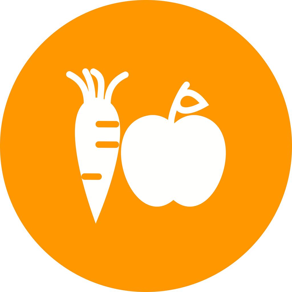 Fruits & Vegetables Flat Round Icon - IconBunny
