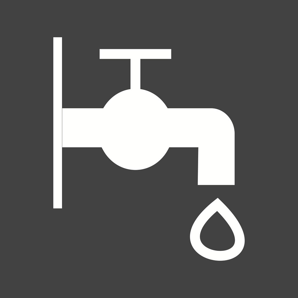 Water Tap Glyph Inverted Icon - IconBunny