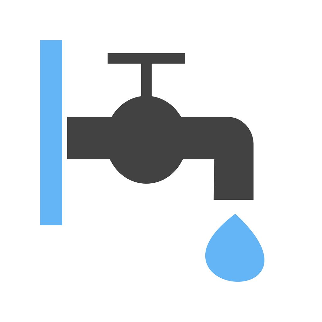 Water Tap Blue Black Icon - IconBunny