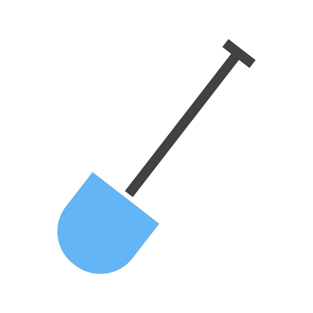 Hand Shovel Blue Black Icon - IconBunny