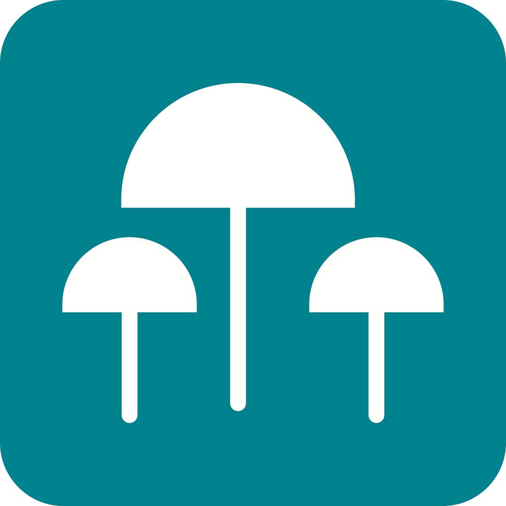 Mushrooms Flat Round Corner Icon - IconBunny