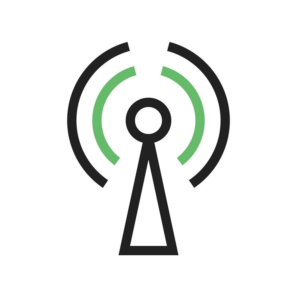 GPRS Line Green Black Icon - IconBunny