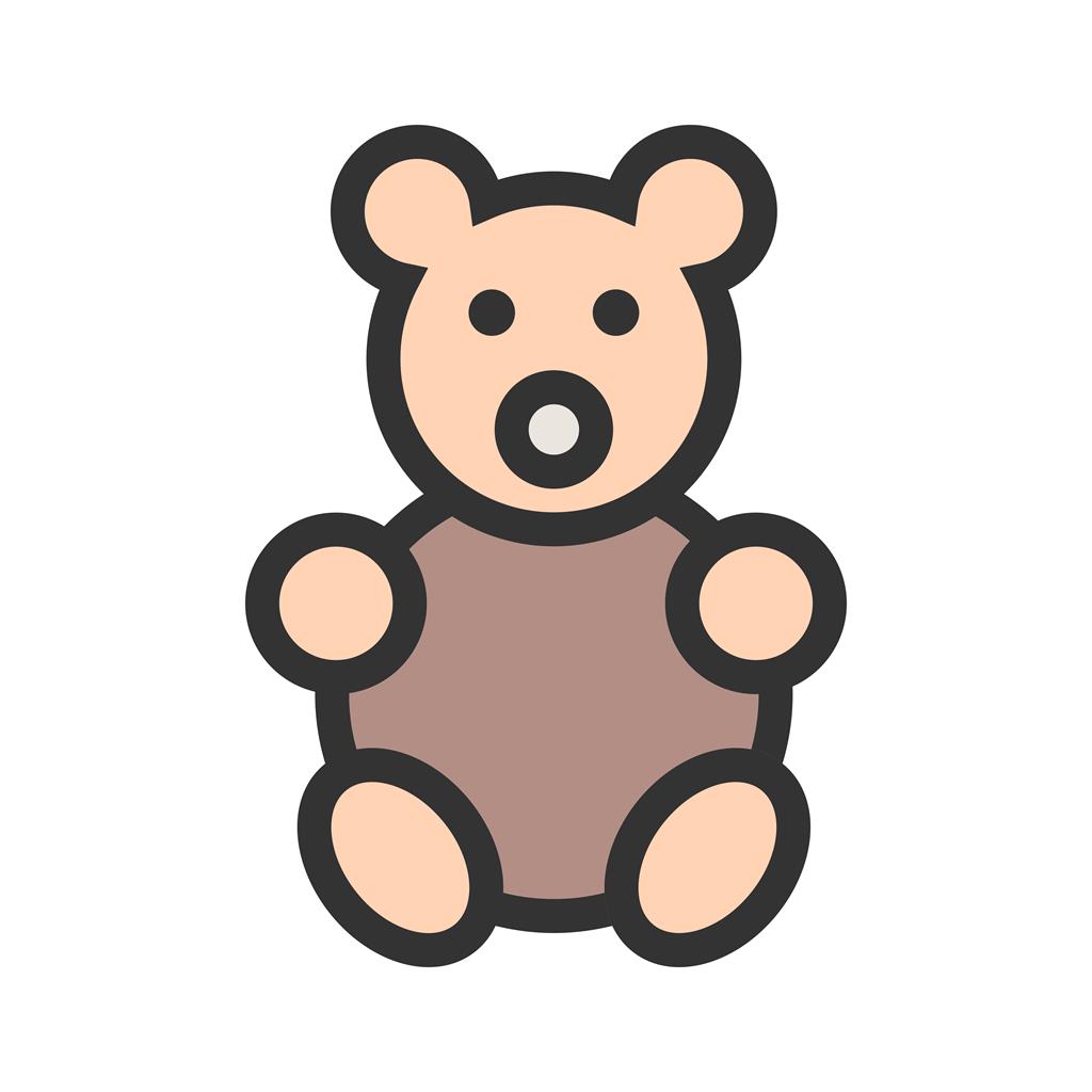 Stuffed Bear Line Filled Icon - IconBunny