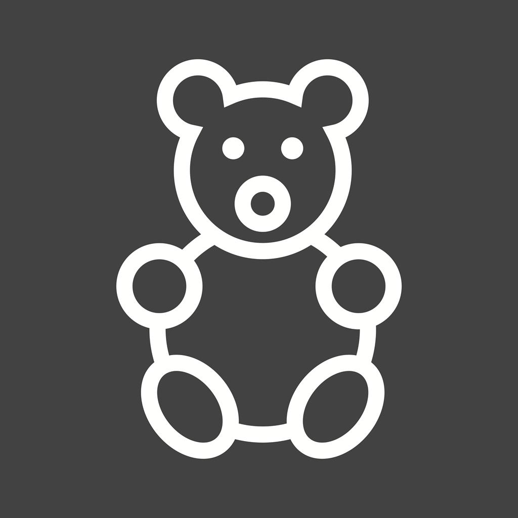 Stuffed Bear Line Inverted Icon - IconBunny
