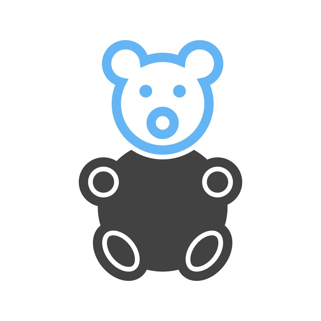 Stuffed Bear Blue Black Icon - IconBunny