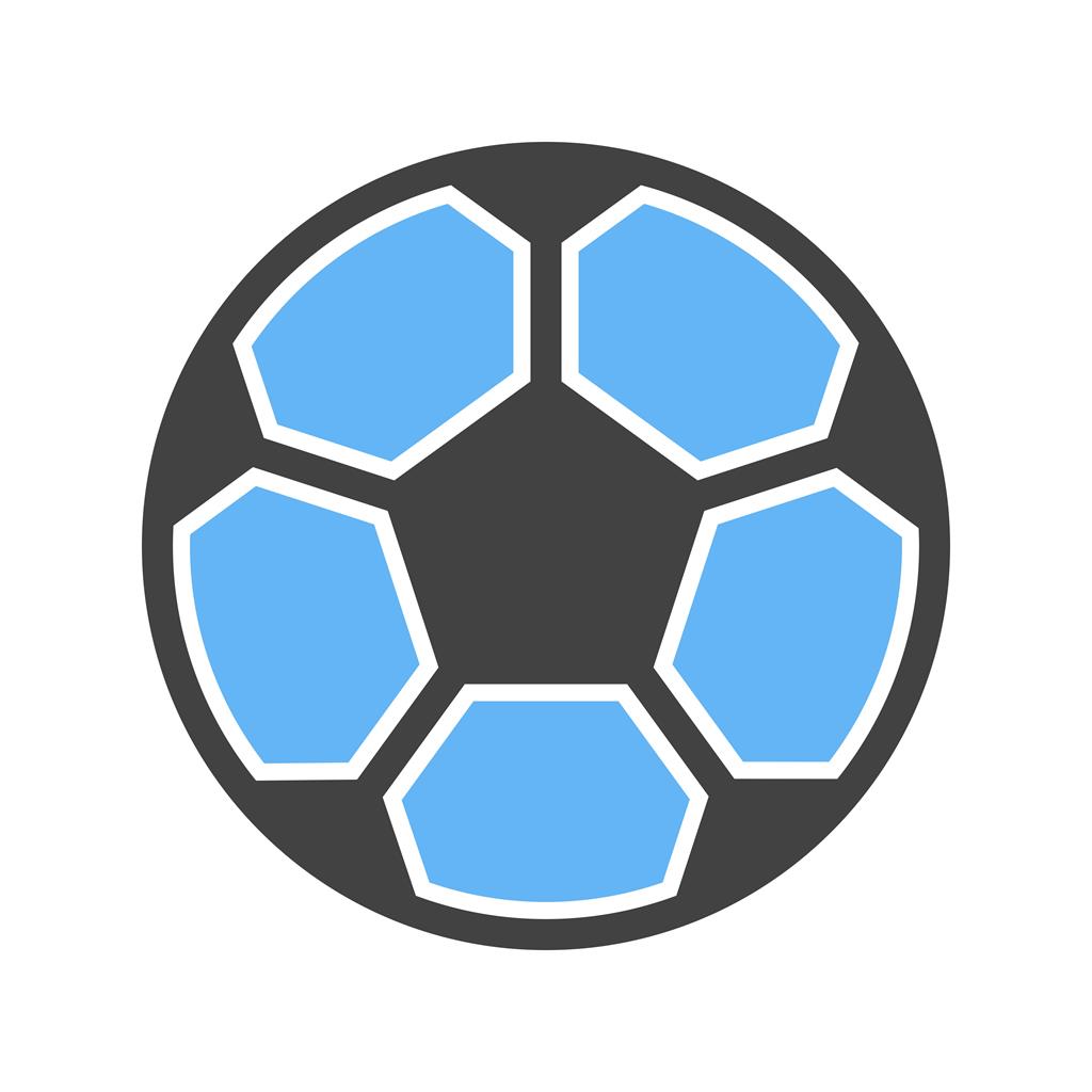 Football Blue Black Icon - IconBunny