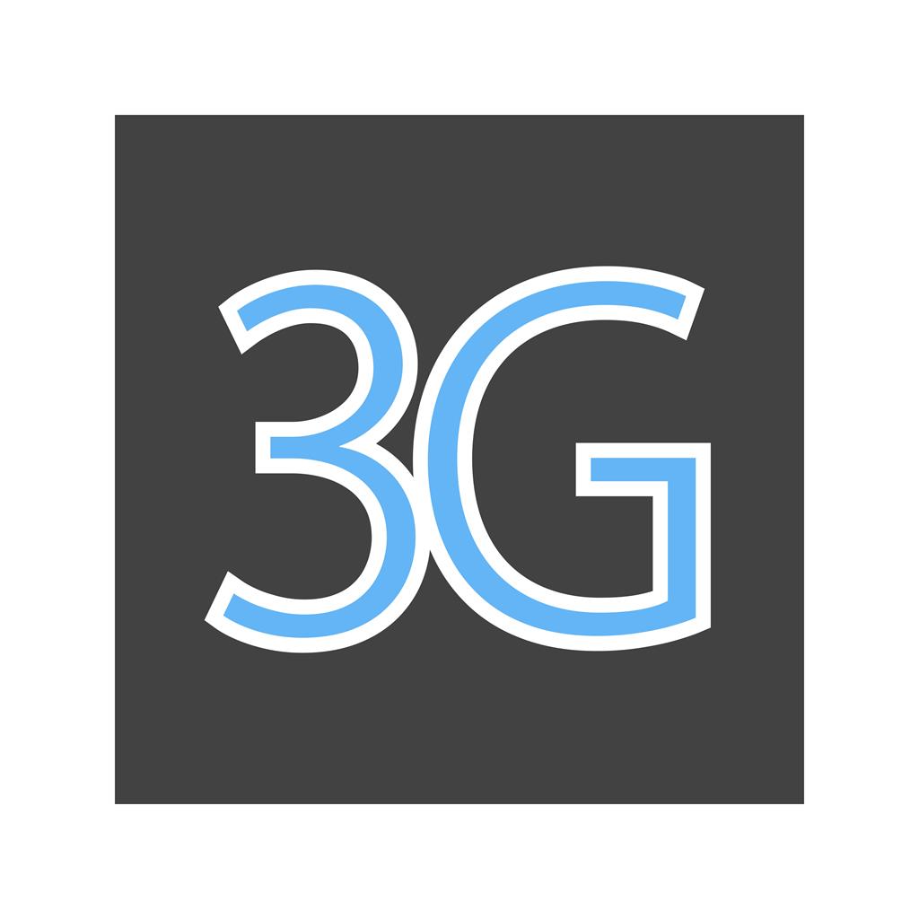 3G Blue Black Icon - IconBunny