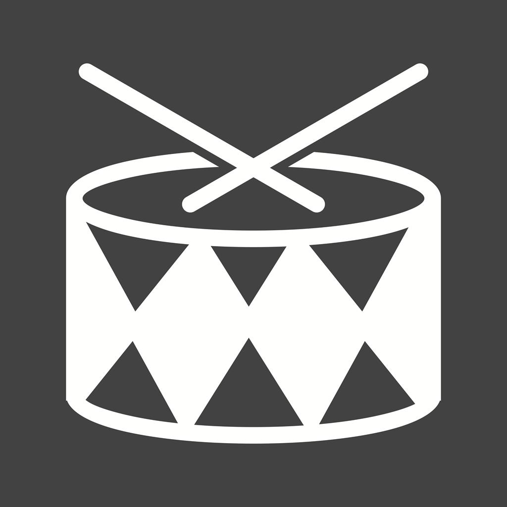 Drums Glyph Inverted Icon - IconBunny