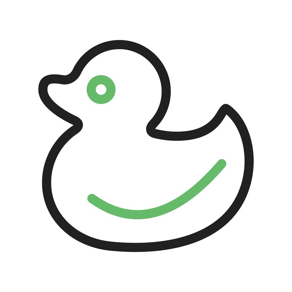 Duck Line Green Black Icon - IconBunny
