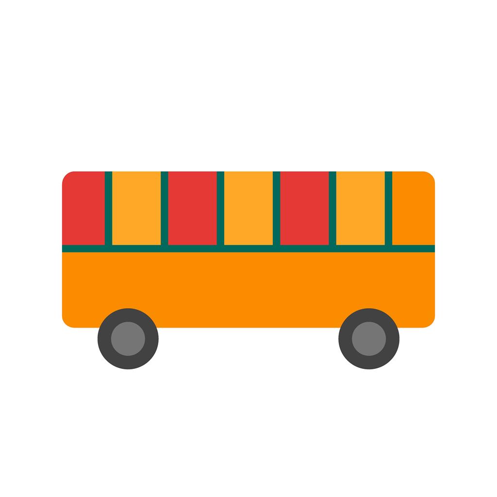 Toy Bus Flat Multicolor Icon - IconBunny