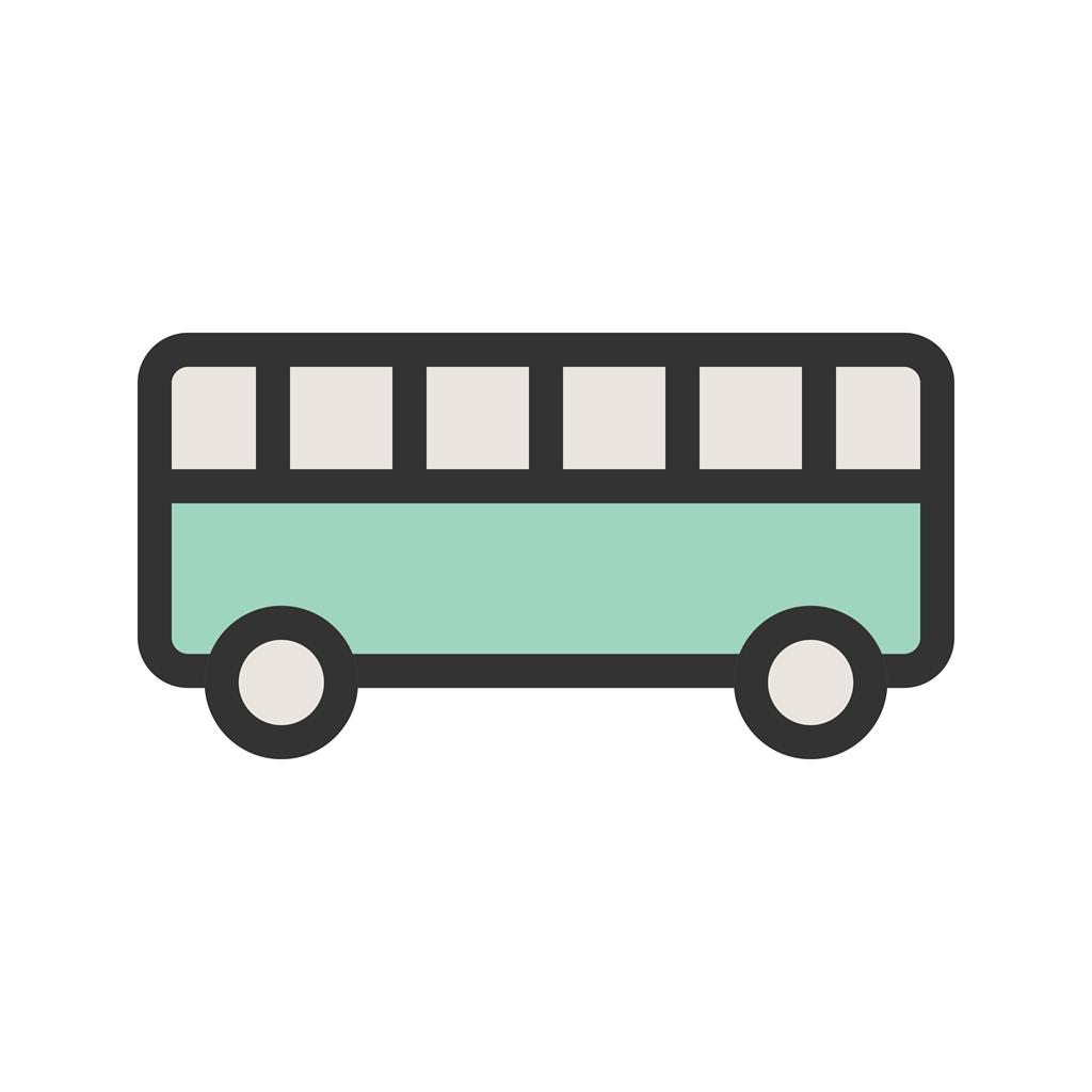 Toy Bus Line Filled Icon - IconBunny