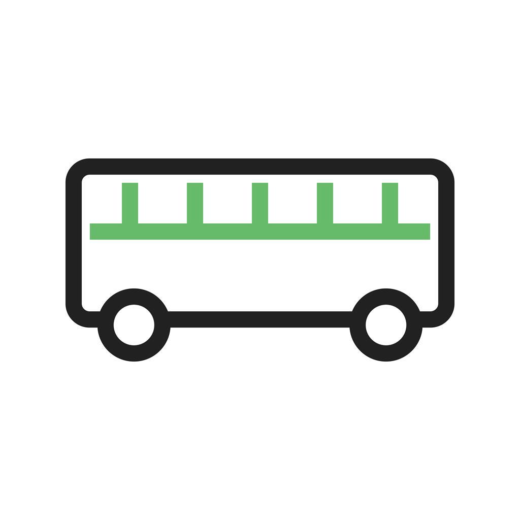 Toy Bus Line Green Black Icon - IconBunny