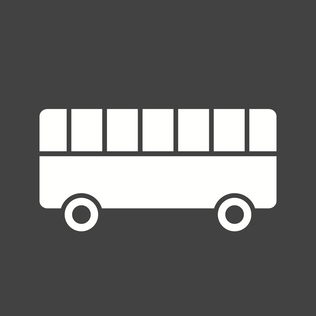 Toy Bus Glyph Inverted Icon - IconBunny