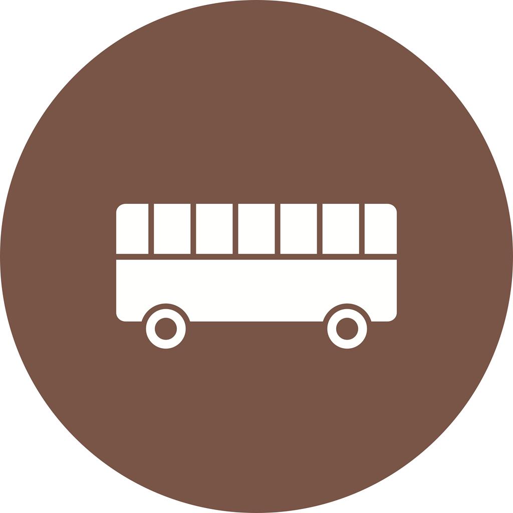 Toy Bus Flat Round Icon - IconBunny