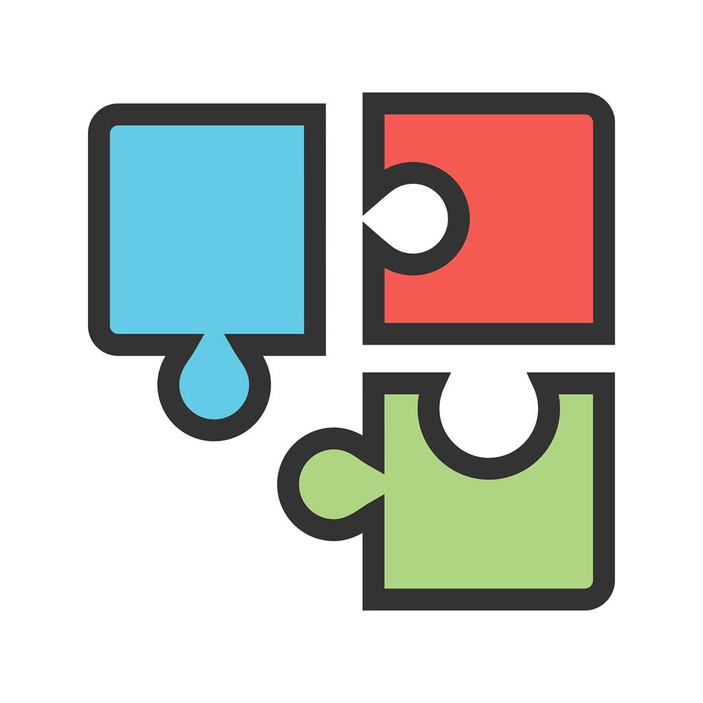 Puzzle pieces Line Filled Icon - IconBunny