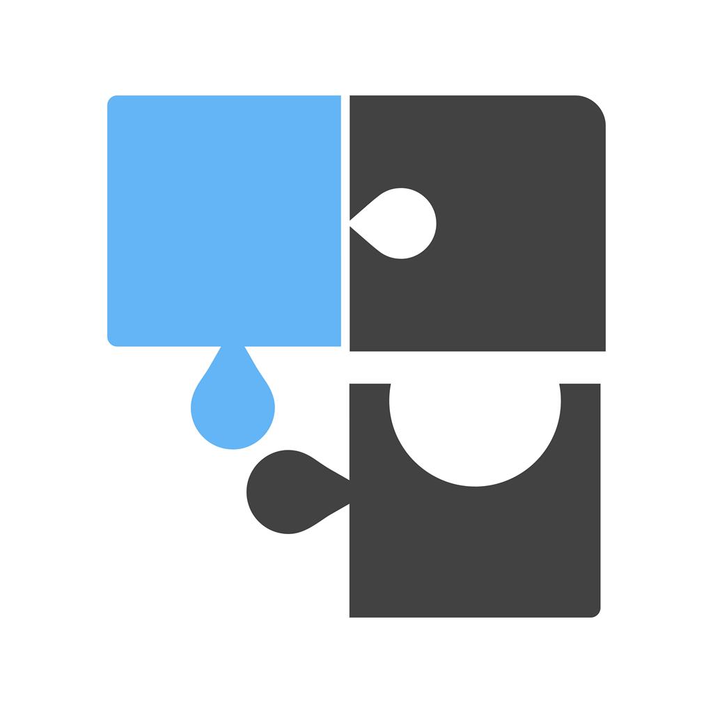 Puzzle pieces Blue Black Icon - IconBunny