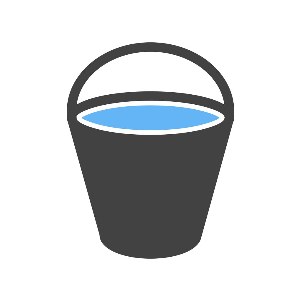 Sand bucket Blue Black Icon - IconBunny
