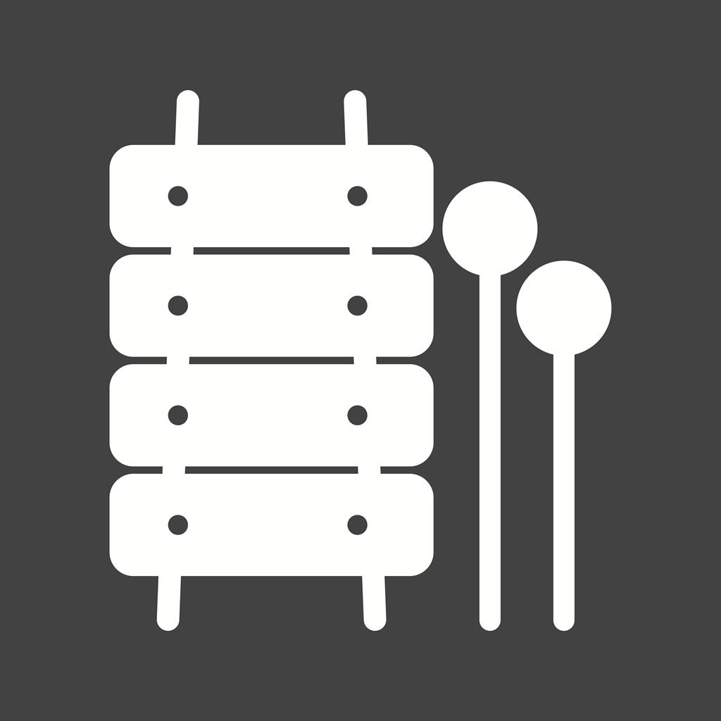 Xylophone Toy Glyph Inverted Icon - IconBunny