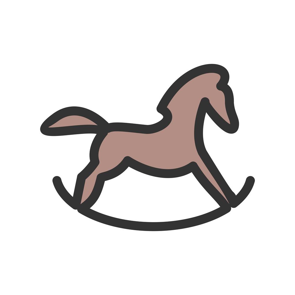 Rocking Horse Line Filled Icon - IconBunny