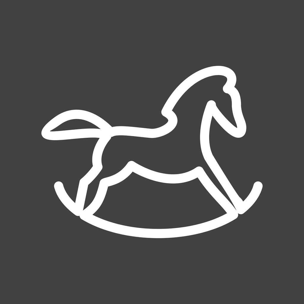 Rocking Horse Line Inverted Icon - IconBunny