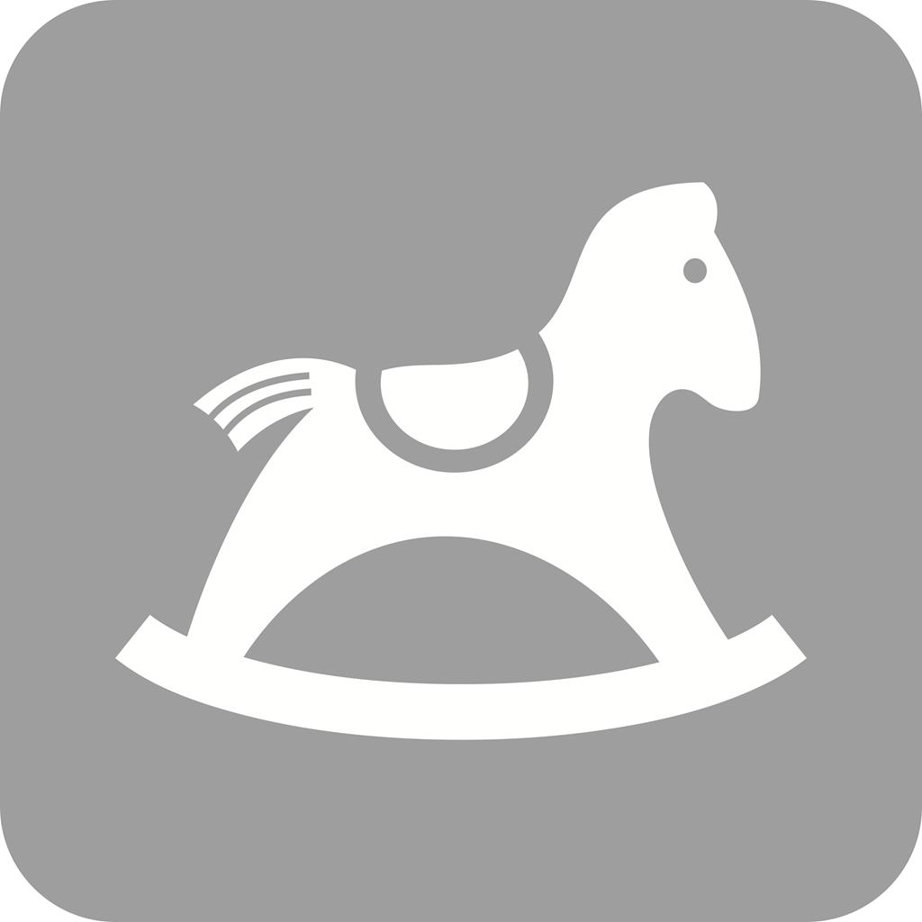 Rocking Horse Flat Round Corner Icon - IconBunny