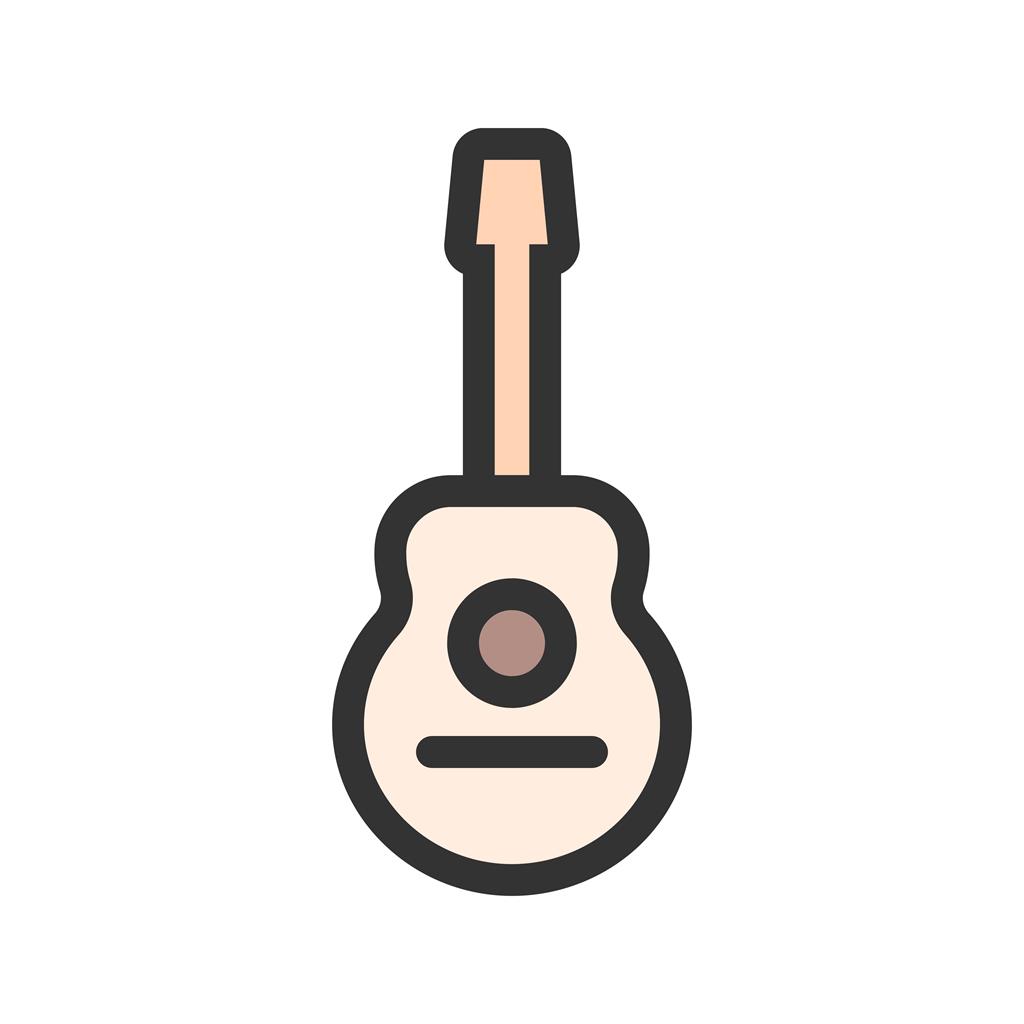 Guitar Line Filled Icon - IconBunny