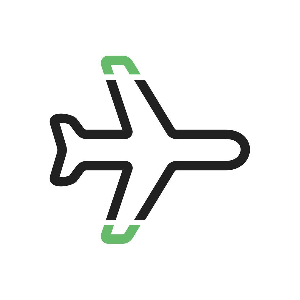 Aeroplane Mode Line Green Black Icon - IconBunny