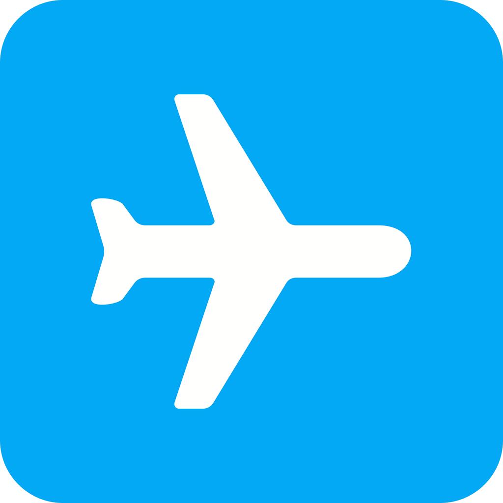 Aeroplane Mode Flat Round Corner Icon - IconBunny