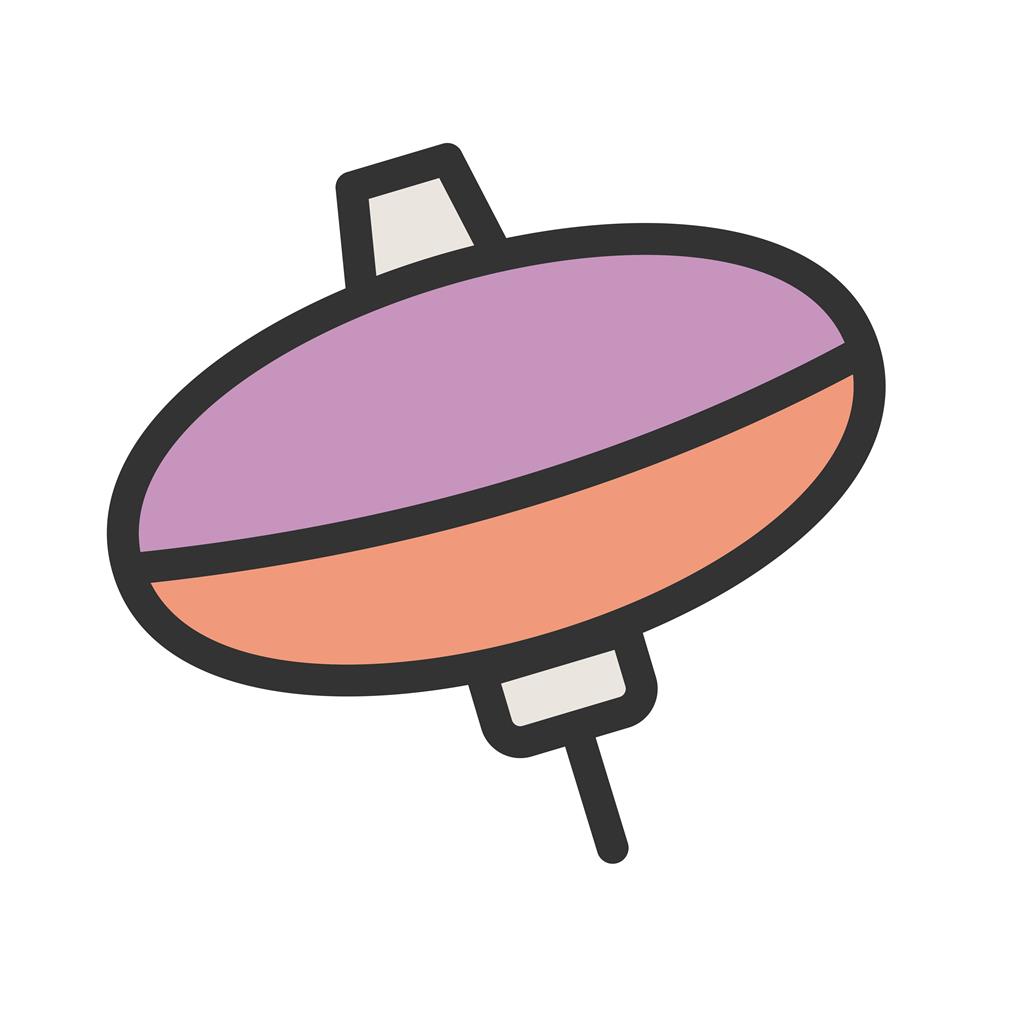 Spinning Top Line Filled Icon - IconBunny