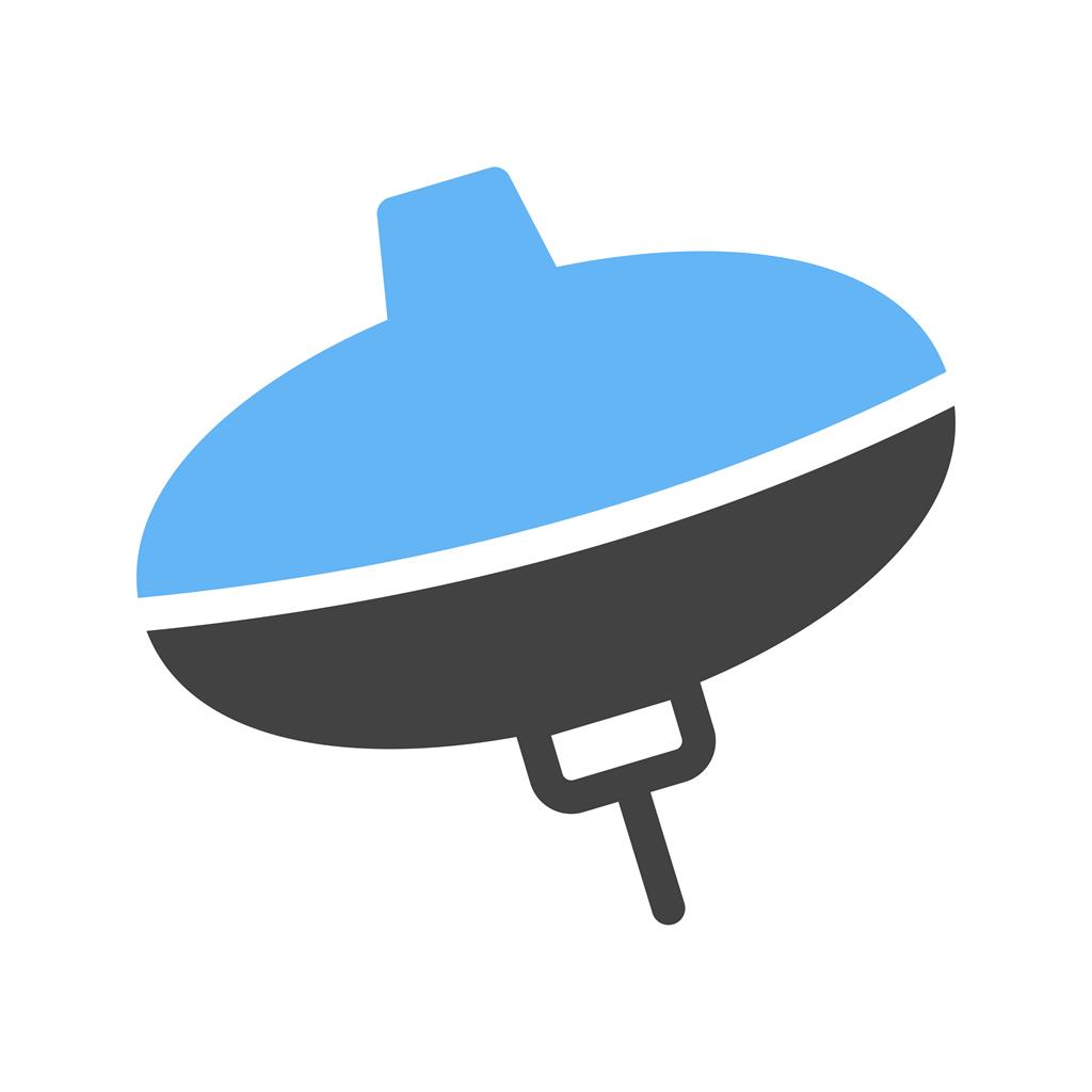 Spinning Top Blue Black Icon - IconBunny