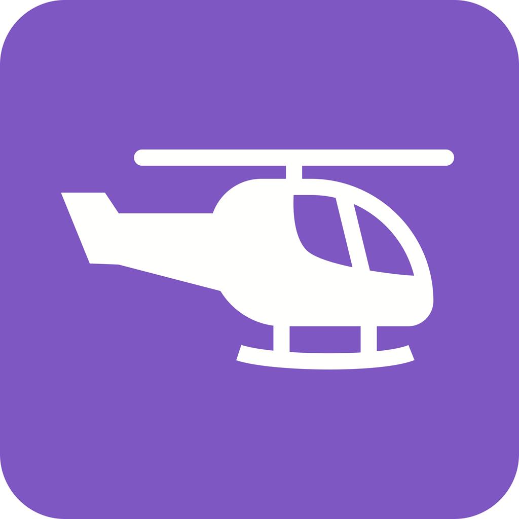 Helicopter Flat Round Corner Icon - IconBunny