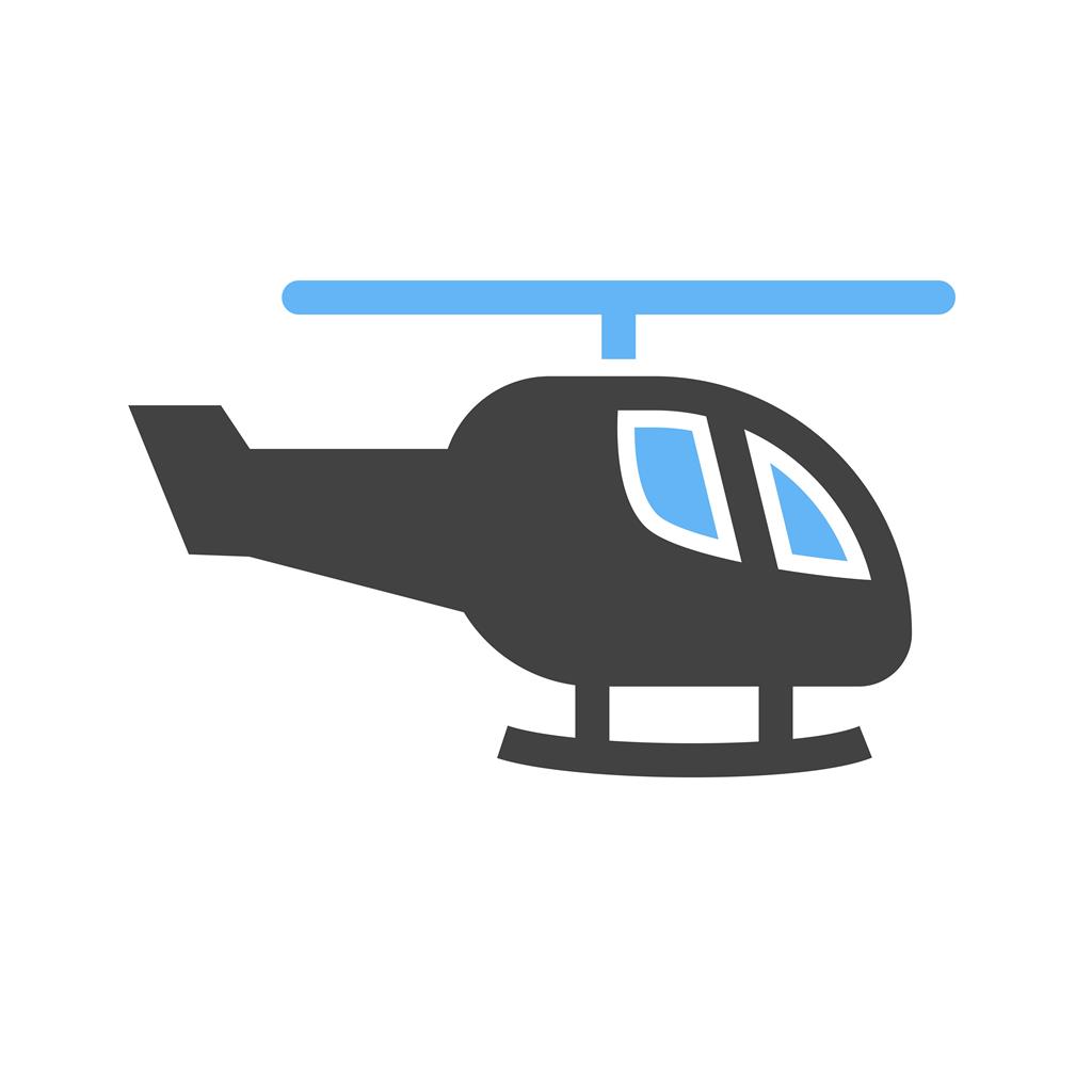 Helicopter Blue Black Icon - IconBunny